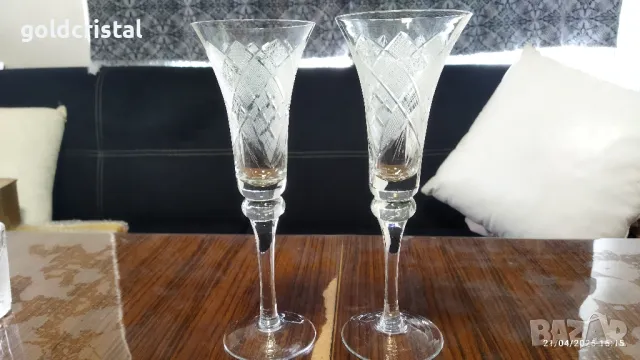 кристални сватбени чаши , снимка 4 - Сватбени аксесоари - 50104671