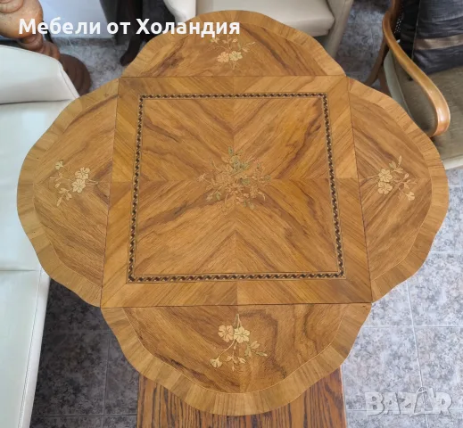 Антикварна масичка с интарзия Луи XV, снимка 12 - Маси - 56017455