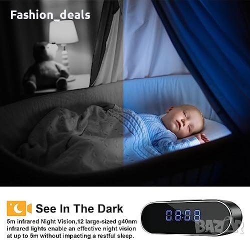 Нова скрита WiFi Шпионска Камера-Часовник с Детектор за Движение 1080P HD, снимка 4 - Друга електроника - 42558535