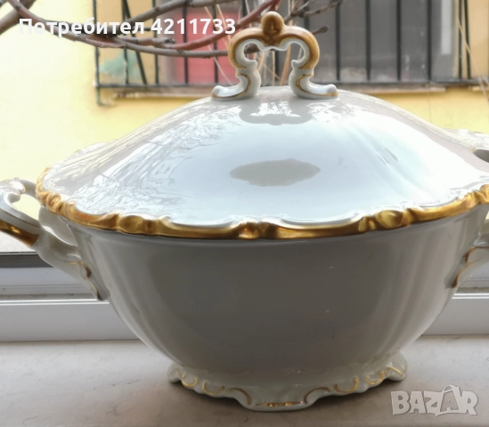 прекрасен супник с позлата НОВО, снимка 3 - Сервизи - 52833843