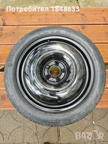 Резервна гума патерица 125/ 70 R16 за ВАГ групата 5x100, отвор 57.1, снимка 4 - Гуми и джанти - 56231912