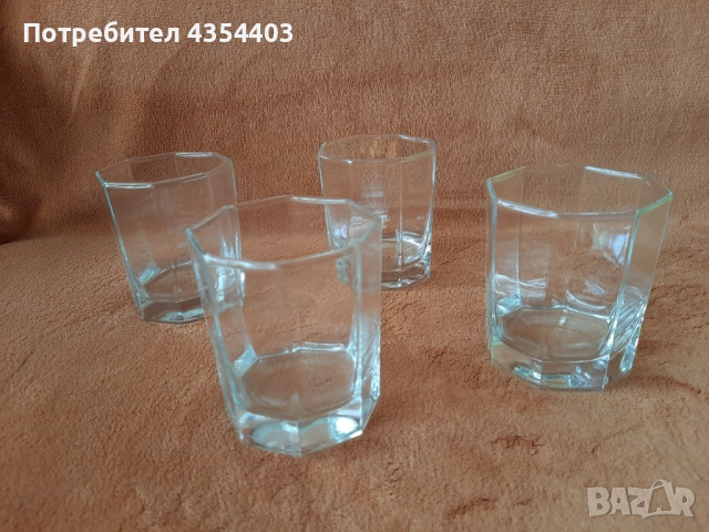 Комплект 4 стъклени чаши , снимка 4 - Чаши - 53713546