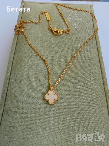 Колие Ван Клееф с малка детелинка, VCA, Van Cleef & Aparels, снимка 3 - Колиета, медальони, синджири - 41859713