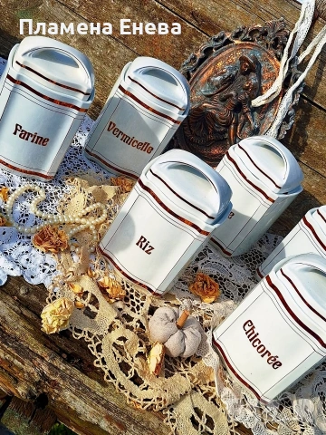 Комплект антикварни порцеланови буркани , снимка 4 - Сервизи - 53834625