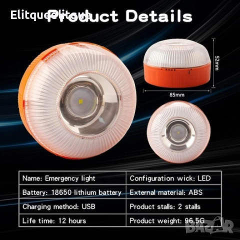 Компактна LED аварийна лампа, снимка 5 - Лед осветление - 52241845