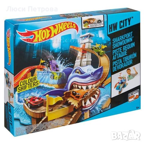 Страхотен коледен подарък Комплект за игра Hot Wheels - Писта акула и количка с промяна на цвета, снимка 5 - Коли, камиони, мотори, писти - 41059610