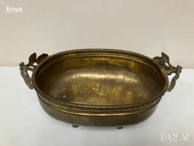 Купа (фруктиера), от месинг, кована, снимка 6 - Антикварни и старинни предмети - 49617835