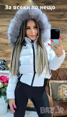 Karl Lagerfeld Дамско Зимно Яке С Естествен Пух На Качулката - Лачени И Матови Код W.S.O.17, снимка 6 - Якета - 52569017