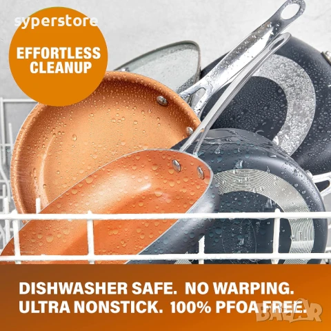 Дълбок тиган за готвене, касерола Digital One SP01082, 5 части, незалепващо покритие, индукционно дъ, снимка 11 - Съдове за готвене - 50455230