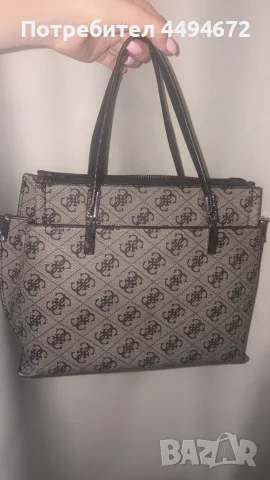 Оригинална дамска чанта GUESS / Голяма чанта Tote с монограм , снимка 3 - Чанти - 56047602