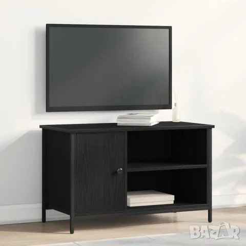 vidaXL ТВ шкаф 80 x 40 x 50 cm Черен дъб Инженерна дървесина, снимка 2 - Секции и витрини - 56148356