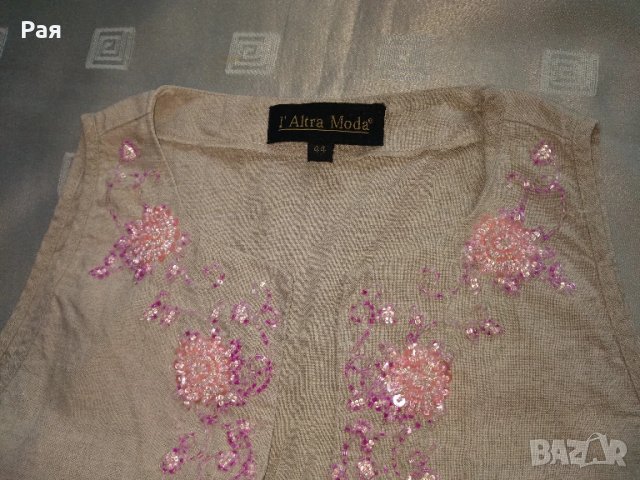 Дамски комплект от две части (потник и панталон) на марката L'altra Moda, изработен от 100% лен., снимка 3 - Комплекти - 50685064