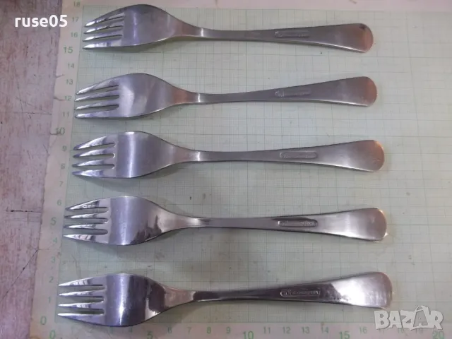 Лот от 5 бр. вилици "Перла" от завод "П.Денев-Габрово", снимка 4 - Прибори за хранене, готвене и сервиране - 48742469