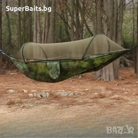 Олекотен хамак с мрежа против насекоми, снимка 2 - Къмпинг мебели - 51093107