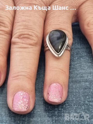 Сребърен пръстен 925 проба с лабрадорит, снимка 11 - Пръстени - 41832485