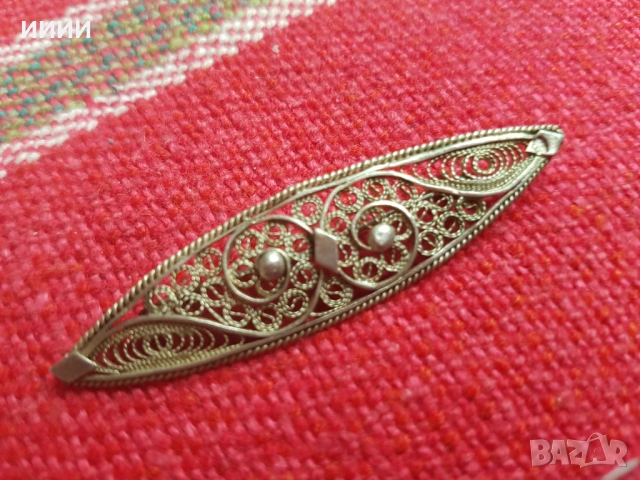 Брошка сребро филигран 