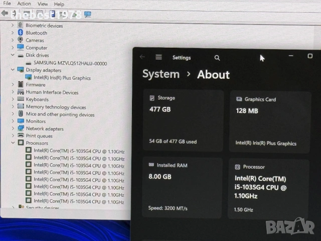 13.3 OLED ZenBook UX325J`Core i5-1035J4/512GB SSD/8GB RAM/1Кг/Harman Kardon, снимка 8 - Лаптопи за работа - 53449572