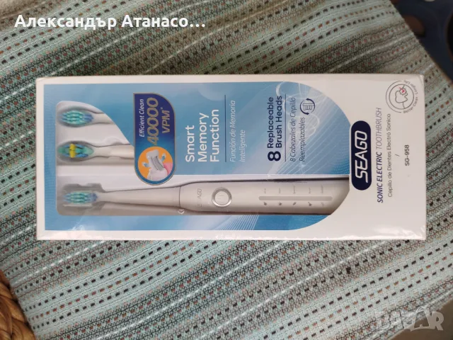 Електрическа четка за зъби Seago, 5 режима с 8 сменяеми глави. Нова, снимка 3 - Други - 50412239