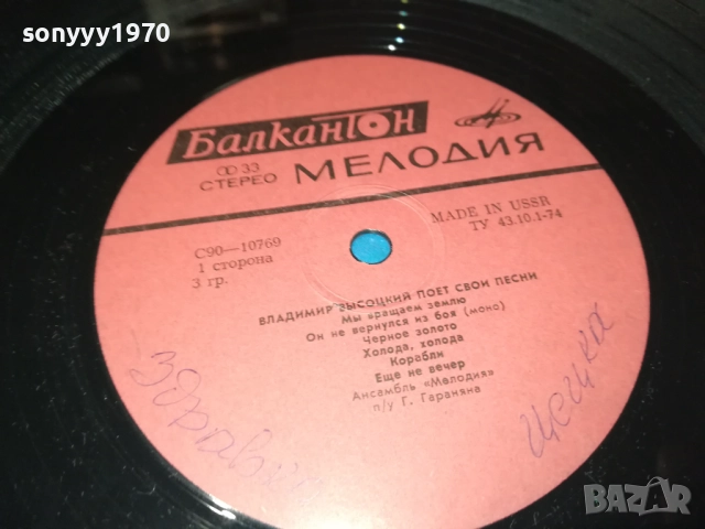 ВЛАДИМИР ВИСОЦКИ-ПЛОЧА 2809251844, снимка 16 - Грамофонни плочи - 51869602
