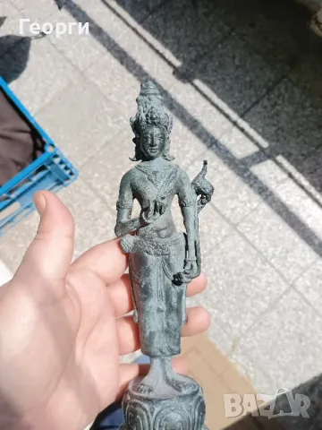 Стара бронзова статуетка-12, снимка 6 - Антикварни и старинни предмети - 50127107
