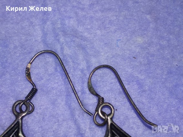 НЕВЕРОЯТНИ ГОТИЧЕСКИ СРЕБЪРНИ ОБЕЦИ ОКСИДИРАНО СРЕБРО 925 АНГЛИЯ Ръчна ХУДОЖЕСТВЕНА ИЗРАБОТКА 40009, снимка 5 - Обеци - 42656176