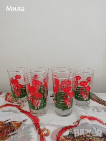 Комплект 6 нови цветни чаши за вода, снимка 4 - Чаши - 41562974