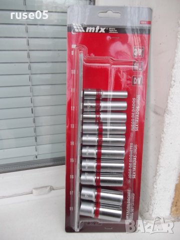 удължени, 1/2", 6-стенни, 10 бр, 10-22 mm