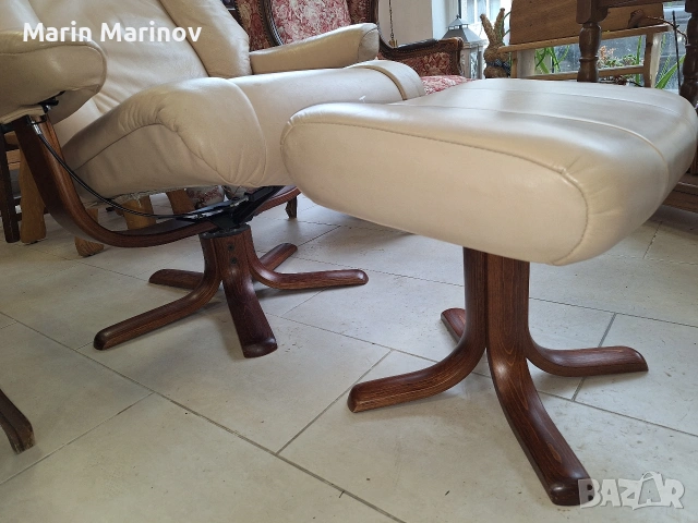 Кожено релакс кресло , снимка 4 - Дивани и мека мебел - 52077633