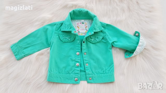 Бебешко дънково яке 6-9 месеца , снимка 3 - Бебешки якета и елеци - 42289652