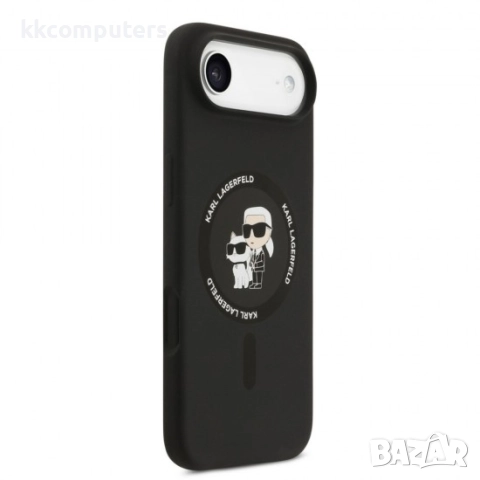 Оригинален кейс Karl Lagerfeld Silicone Double Heads And Circle agSafe, За iPhone 17 Air (6.9), Чере, снимка 3 - Резервни части за телефони - 51795445