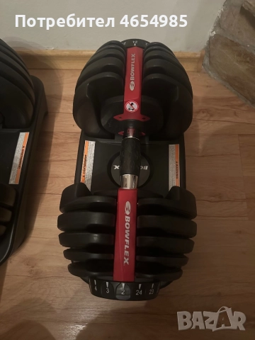Регулируеми дъмбели Bowflex + лежанка, снимка 3 - Фитнес уреди - 52715093