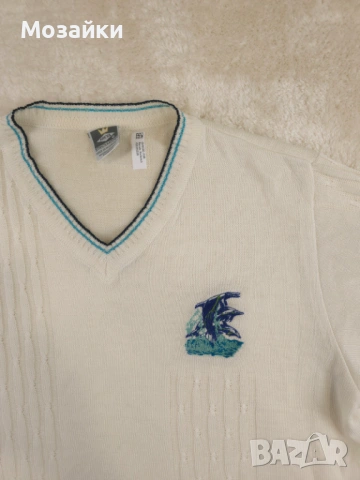 Freya Strickmoden Vintage плетен топ като ново, размер L/XL, кремаво, снимка 2 - Тениски - 53596049