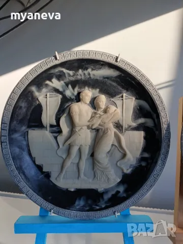 Гръцки барелефи , ръчно изработени,  "Троянски кон" , ,, " Хектор и Андромаха ". , снимка 3 - Декорация за дома - 47751623