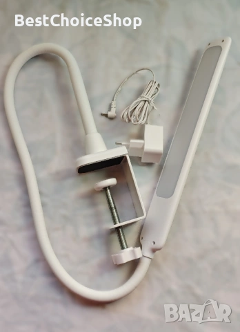 Hokone LED настолна тъч лампа, Димируема, 4 цвята, 5 нива на яркост, Гъвкаво рамо – Бяла, снимка 3 - Настолни лампи - 53674056