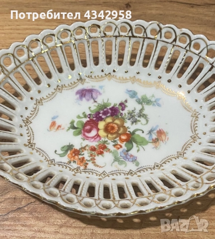 Порцеланова винтидж чиния за бижута., снимка 2 - Антикварни и старинни предмети - 52306372