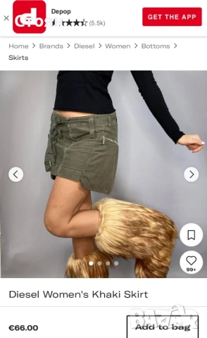 Vintage Diesel Utility Mini Skirt, снимка 4 - Поли - 50688429