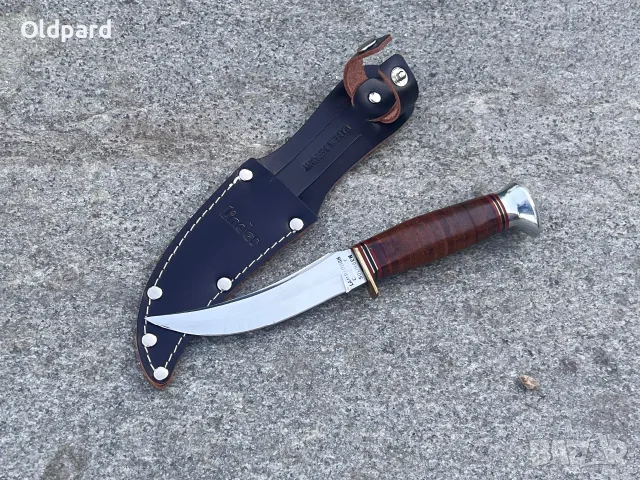 Редък Античен Немски ловен нож Linder Solingen (skiner)076 