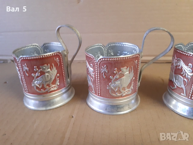 Стари красиви подстакани СССР - 4 броя, снимка 2 - Антикварни и старинни предмети - 53152919