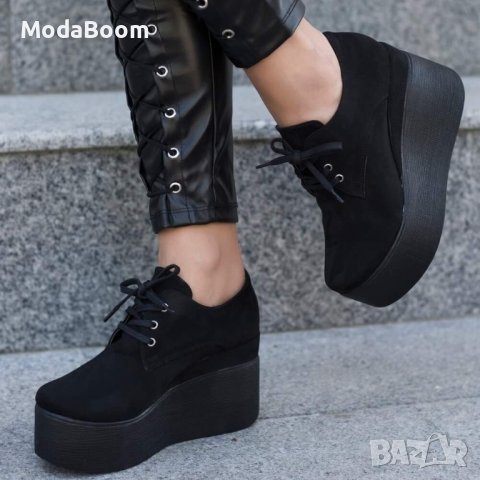 🔝Стилни велурени обувки на платформа🔝, снимка 2 - Дамски елегантни обувки - 42546878