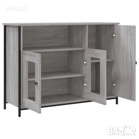 vidaXL Сайдборд, сив сонома, 100x35x75 см, инженерно дърво, снимка 5 - Бюфети - 56148173