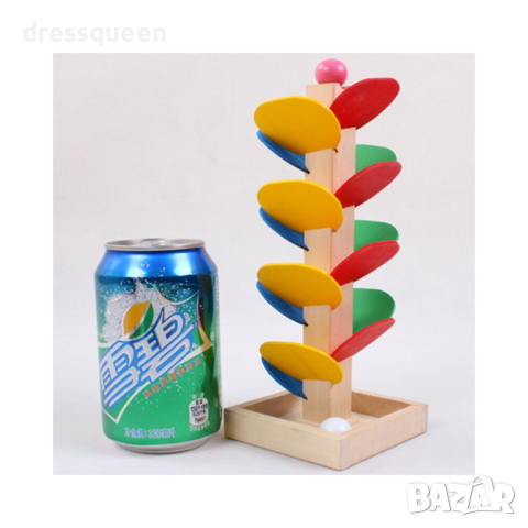 3600 Дървен пъзел дърво с падащи цветни листа и 2 броя топчета, снимка 6 - Игри и пъзели - 44612627