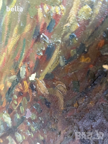 Старинно маслено платно "Руски борзои" – Музеен размер (140х110 см), снимка 11 - Антикварни и старинни предмети - 53863532