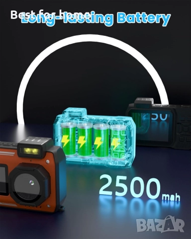 Водолазна водоустойчива камера 4K 65MP - 100 м от MOREXIMI, снимка 5 - Фотоапарати - 52954164