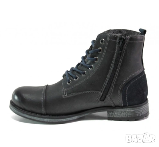 боти от естествена кожа с вълнен хастар S.Oliver номер 45 , снимка 3 - Мъжки боти - 53359791