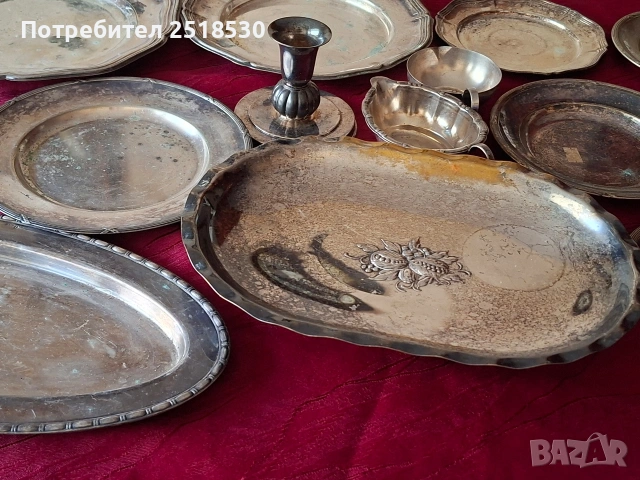 Посребрени старинни съдове, снимка 4 - Антикварни и старинни предмети - 53105557