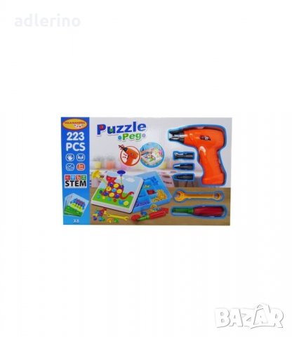 Конструктор Детска мозайка с винтоверт, детска развиваща игра, детска игра 3Д мозайка