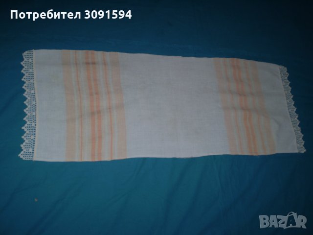 19 век  ръчно тъкана с плетена на една кука дантела кърпа, снимка 2 - Антикварни и старинни предмети - 34298745