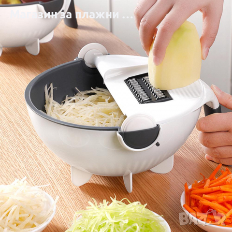 Мултифункционална купа с ренде и цедка Magic Vegetable Cutter 8 в 1 - КОД 3642 , снимка 8 - Аксесоари за кухня - 36373906