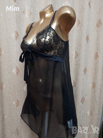 OPIANCE M Ефирна черна нощница , снимка 3 - Корсети, бюстиета, топове - 39536092