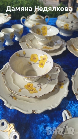 3 тройни сета чашка, подложна чинийка и десертна чиния, снимка 1